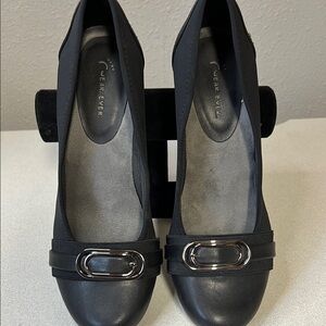 Wear ever Black Flats with Silver Detail
